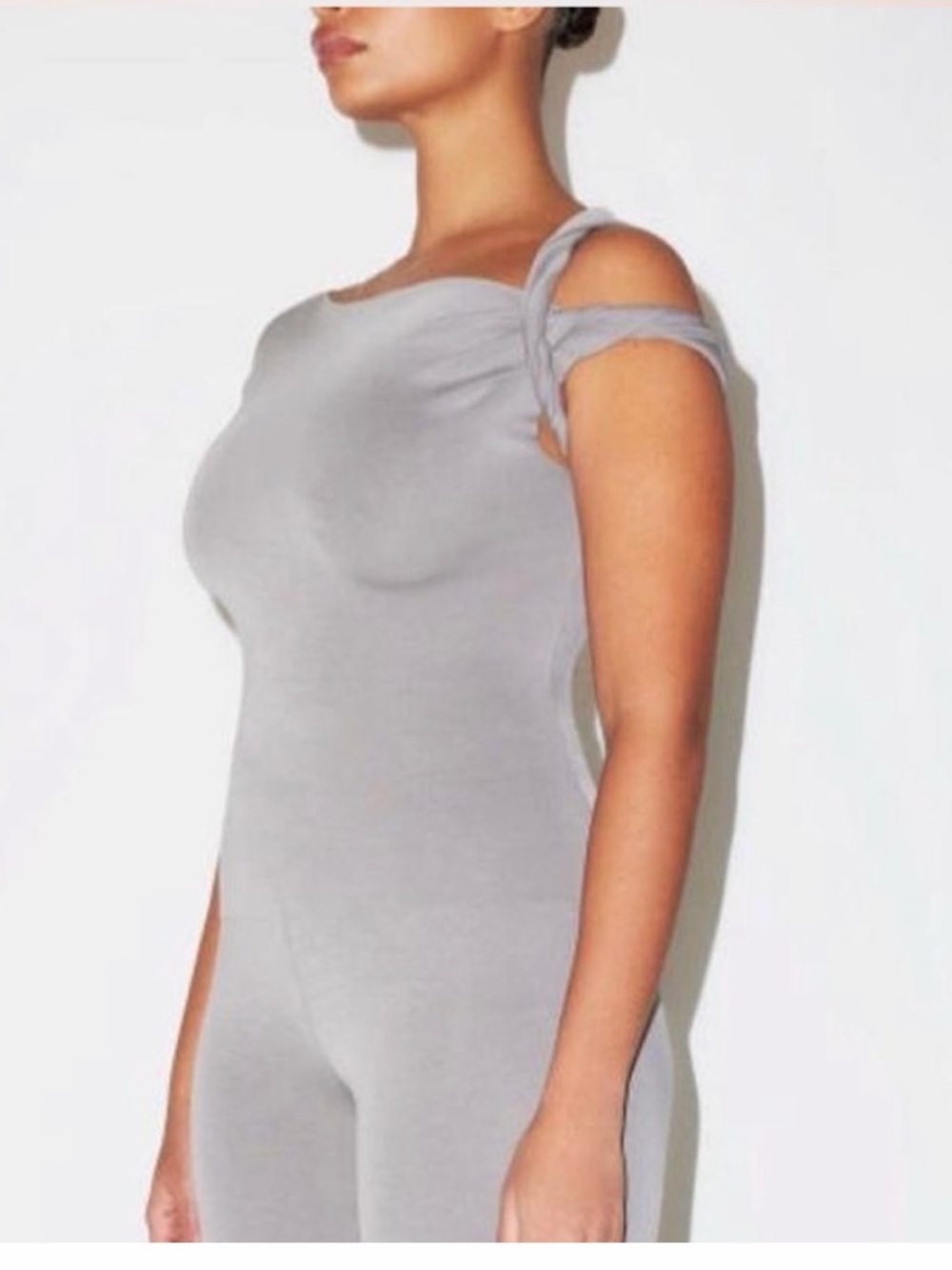 Khy SUEDED STRETCH KNOTTED TOP STEEL GREY - S